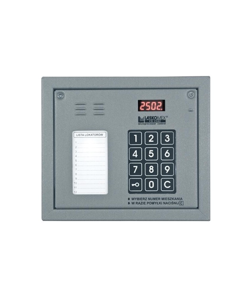 Laskomex CP-2502NR srebrny Panel audio z mini listą lokatorów i z czytnikiem kluczy RFID