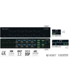 Key Digital Matryca HDMI/HDBT/POH 4K z niezależnym przełączaniem audio KD-Pro8x8D