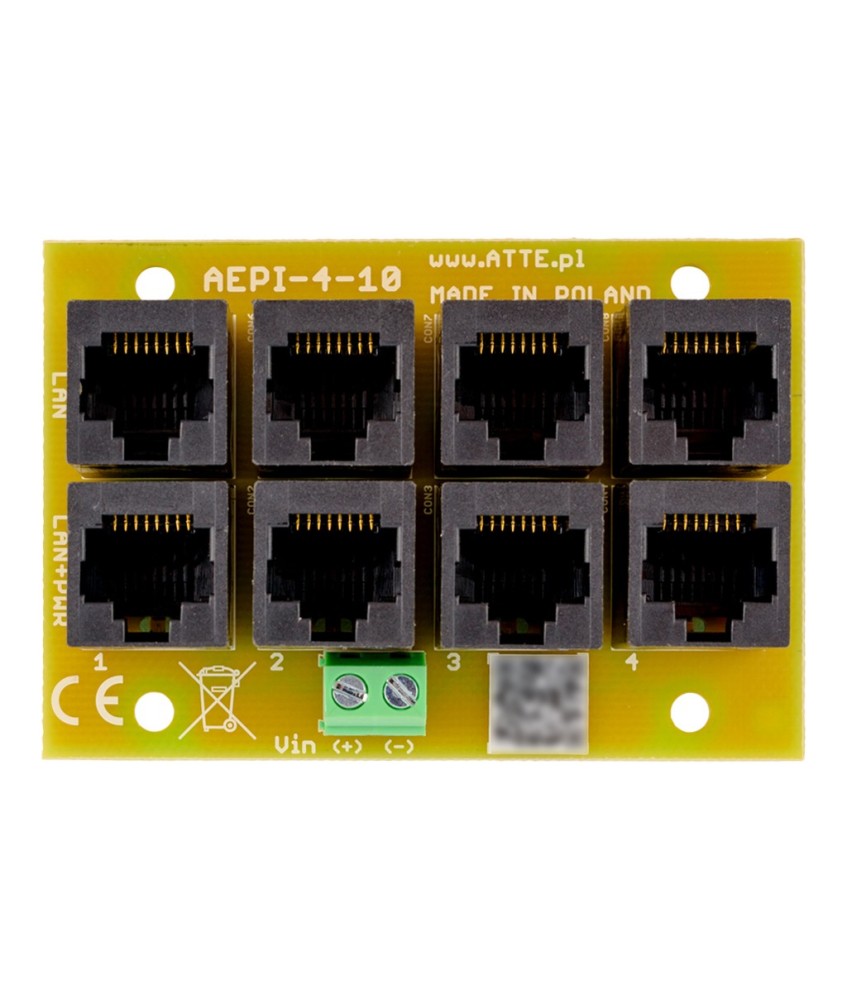 Adapter PoE PASSIVE 4 kanałowy 10/100 ATTE AEPI-4-10-OF