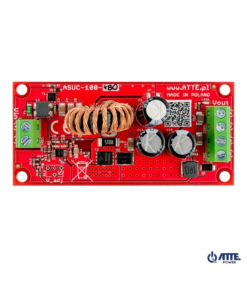 PRZETWORNICA DC/DC ATTE ASUC-100-480-OF MODUŁ DC/DC Vin 10...30VDC, Vout 48VDC, Pout 100W