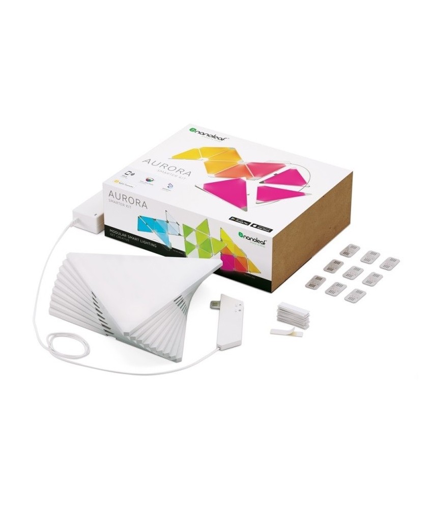 INTELIGENTNE PANELE LED Aurora Nanoleaf Light Panels Smarter Kit WI-FI (Zestaw 9 paneli)