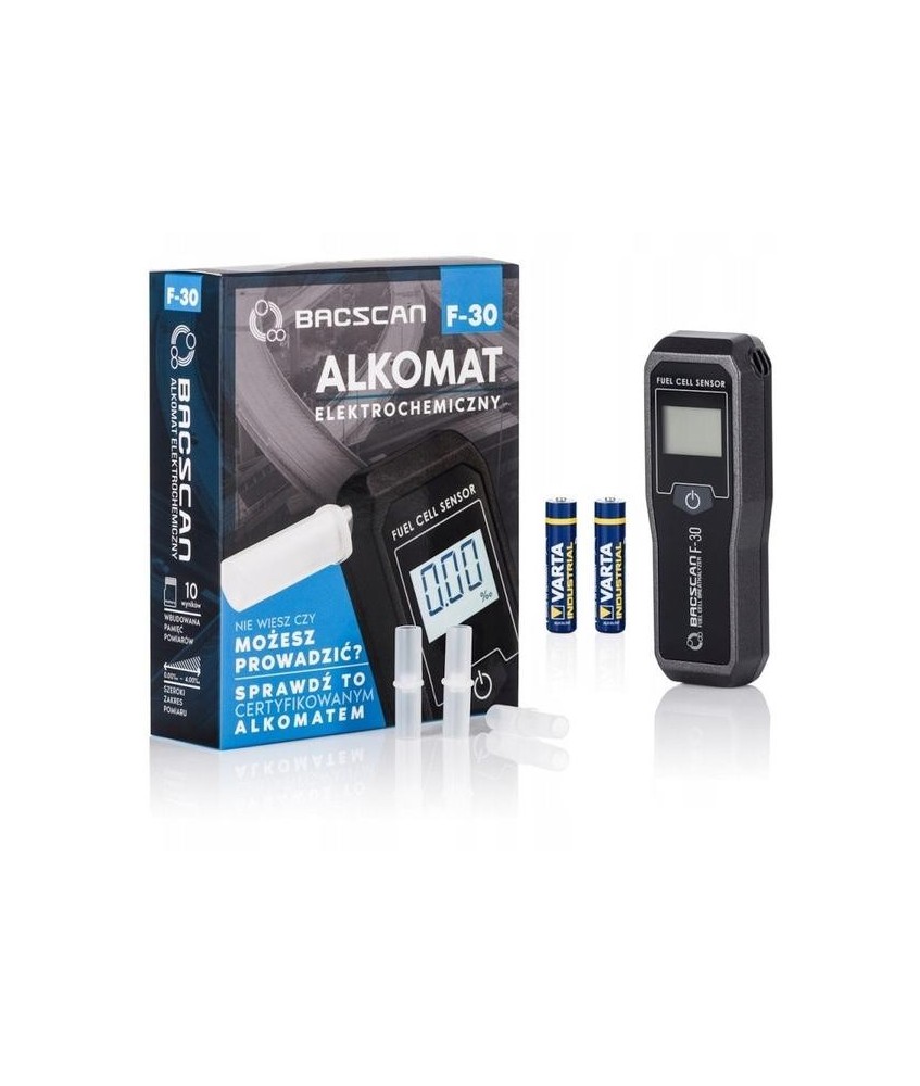 Alkomat BACscan F-30 elektrochemiczny. Kalibracja 24mc - 10 lat gwarancji.