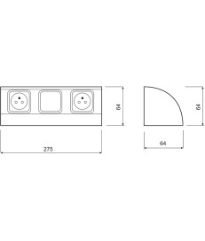 Gniazdo meblowe z wyłącznikiem ORNO OR-AE-1304, 2x230V