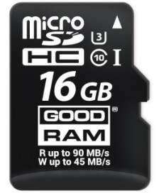 KARTA PAMIĘCI MICRO SD GOODRAM UHS1 CL10 U3 16GB + ADAPTER