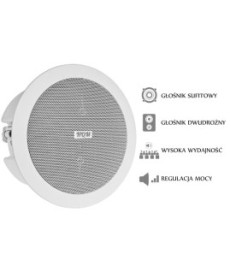 GŁOŚNIK SUFITOWY PA HQM-SOZ1024 10W 100V BIAŁY