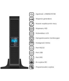 UPS ZASILACZ AWARYJNY PowerWalker VFI 2000 RT HID LCD