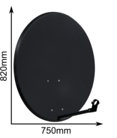 CZASZA ANTENA 80 CM STANDARD GRAFITOWA (ASC-800M-C) - satelitarna