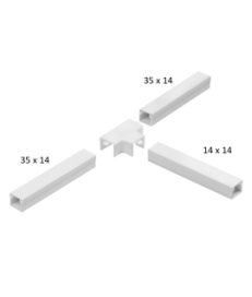 Osprzęt do listew elektroinstalacyjnych, trójnik redukcyjny BIAŁY LOR 35x14x35 (1szt.)