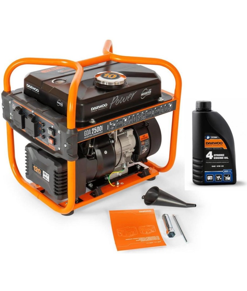 ZESTAW AGREGAT PRĄDOTWÓRCZY INWERTOROWY DAEWOO GDA 2500i 1.8kW + GENERATOR OIL SAE 10W-30 DWO 600