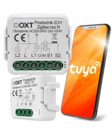 Moduł OXT mini 2 obwódy ZigBee bez N Tuya