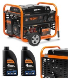 ZESTAW AGREGAT PRĄDOTWÓRCZY DAEWOO GDA 8500E 7.0kW + 2x GENERATOR OIL SAE 10W-30 DWO 600