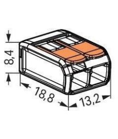 Szybkozłączka uniwersalna LINKA/DRUT 2x 0,2-4mm2 WAGO 221-412 (Paczka 100szt.)