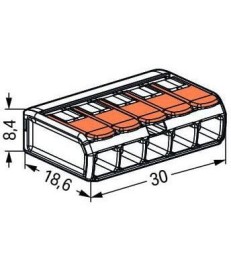 Szybkozłączka uniwersalna LINKA/DRUT 5x 0,2-4mm2 WAGO 221-415 (Paczka 25szt.)