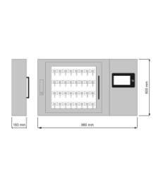Elektroniczny depozytor kluczy ROGER RKD32-24 (24 sloty) z dotykowym panelem sterującym 7"