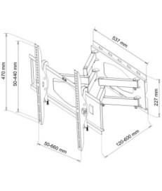 UCHWYT DO TV LCD/LED AR-65 ART 32-80" 60KG reg. pion/poziom 60cm