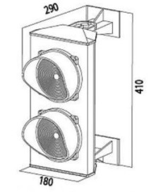 Semafor CAME PL0583 (2-komorowy: czerwone-zielone) 24V LED (001PL0583)