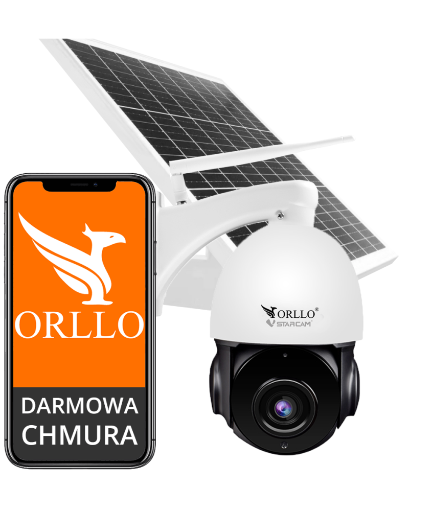 Zestaw kamera IP Orllo Z18 + panel fotowoltaiczny SM6030 Pro