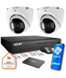 Zestaw do monitoringu IP 2 kamer FullHD EZ-IP by Dahua pełna kontrola Twojego domu