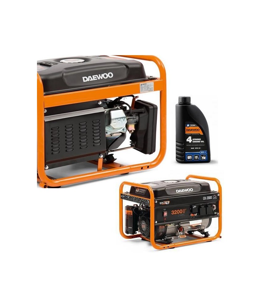 ZESTAW AGREGAT PRĄDOTWÓRCZY DAEWOO GDA 3500E 2.8kW + GENERATOR OIL SAE 10W-30 DWO 600