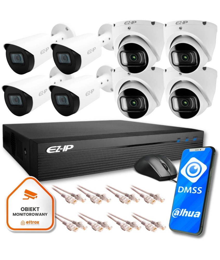 estaw do monitoringu IP 8 kamer FullHD EZ-IP by Dahua do Twojego biura