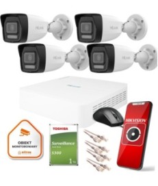 Zestaw monitoringu Hilook 4 kamer IP  IPCAM-B4-30DL dysk 1TB