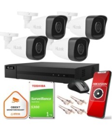 Zestaw monitoringu Hilook 4 kamer IP IPCAM-B5 1TB dysk