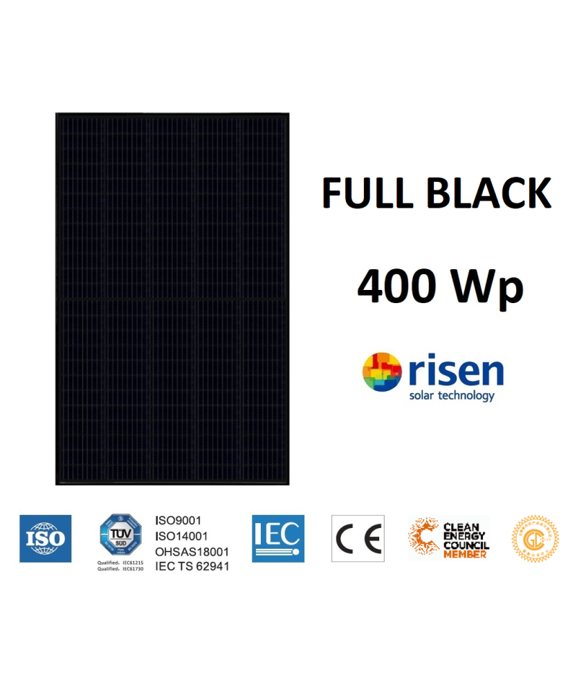 Moduł panel PV full black 400W RISEN RSM40-8-400MB 1754x1096x30mm