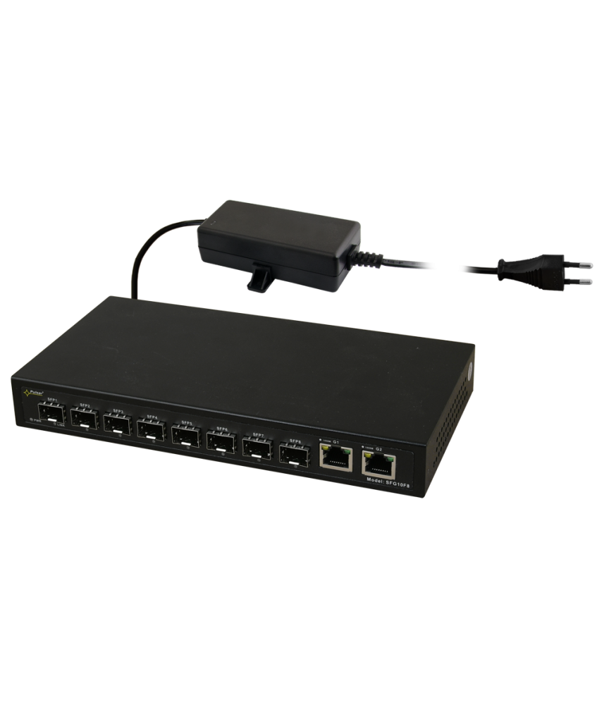 Switch optyczny PULSAR SFG10F8 (8xSFP, 2xRJ45)