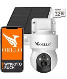 Kamera IP Orllo E7 PRO SIM solarna zewnętrzna bezprzewodowa obrotowa 3MP + Karta SD 32Gb