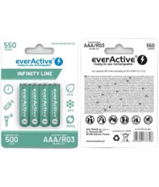 Akumulatorki AAA / R03 Ni-MH everActive 550mAh Infinity Line 3000 cykli (blister 4 szt.)