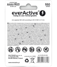 Akumulatorki AAA / R03 Ni-MH everActive 550mAh Infinity Line 3000 cykli (blister 4 szt.)