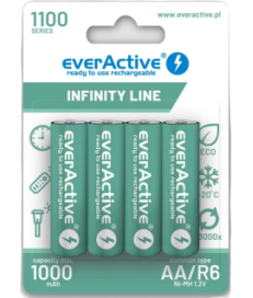 Akumulatorki AA / R06 Ni-MH everActive 1100mAh Infinity Line 3000 cykli (blister 4 szt.)