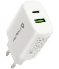 ŁADOWARKA SIECIOWA everActive SC-370Q 25W 1xUSB-C 1xUSB-A PD PPS