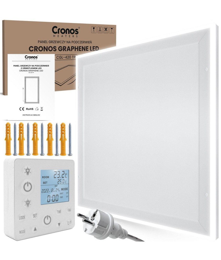 Panel grzewczy IR CRONOS Graphene LED CGL-420TP White Cool