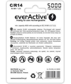 Akumulatorki C / R14 everActive Ni-MH Ni-MH 5000 mAh Professional line (box 2 szt.)