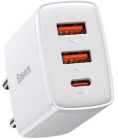 ŁADOWARKA SIECIOWA Baseus Compact Quick Charger CCXJ-E02 30W 2x USB-A 1x USB-C PD 3.0 QC 3.0 BIAŁA