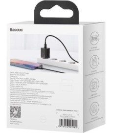 ŁADOWARKA SIECIOWA Baseus Super Si Quick Charger 1C CSUP-J01 30W 1x USB-C PD 3.0 QC 3.0 CZARNA