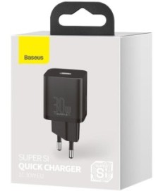 ŁADOWARKA SIECIOWA Baseus Super Si Quick Charger 1C CSUP-J01 30W 1x USB-C PD 3.0 QC 3.0 CZARNA