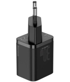 ŁADOWARKA SIECIOWA Baseus Super Si Quick Charger 1C CSUP-J01 30W 1x USB-C PD 3.0 QC 3.0 CZARNA