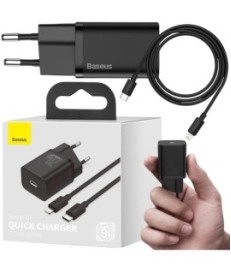 ŁADOWARKA SIECIOWA Baseus Super Si Quick Charger 1C TZCCSUP-L01 25W 1x USB-C PD 3.0 QC 3.0 + KABEL