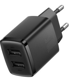 ŁADOWARKA SIECIOWA Baseus Compact Charger CCXJ010201 10.5W 2x USB-A CZARNA