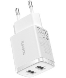 ŁADOWARKA SIECIOWA Baseus Compact Charger CCXJ010202 10.5W 2x USB-A BIAŁA