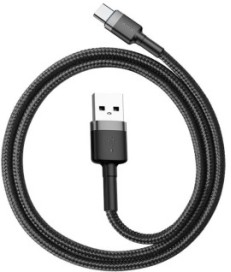 KABEL USB-A -  USB-C Baseus Cafule CATKLF-AG1 50cm 3A QC 3.0 CZARNO-SZARY W NYLONOWYM OPLOCIE