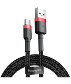 KABEL USB-A -  USB-C Baseus Cafule CATKLF-U91 300cm 2A QC 3.0 CZARNO-CZERWONY W OPLOCIE