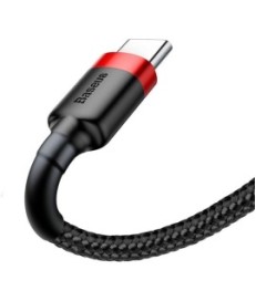 KABEL USB-A -  USB-C Baseus Cafule CATKLF-U91 300cm 2A QC 3.0 CZARNO-CZERWONY W OPLOCIE