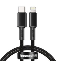 KABEL USB-C -  Lightning / iPhone Baseus Cafule CATLGD-01 1m 20W PD Quick Charging CZARNY W OPLOCIE