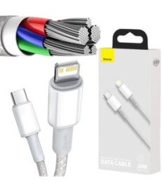 KABEL USB-C -  Lightning / iPhone Baseus Cafule CATLGD-02 1m 20W PD Quick Charging BIAŁY W OPLOCIE