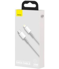 KABEL USB-C -  Lightning / iPhone Baseus Cafule CATLGD-02 1m 20W PD Quick Charging BIAŁY W OPLOCIE