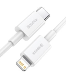 KABEL USB-C -  Lightning / iPhone Baseus Superior CATLYS-A02 1m 20W PD Quick Charging BIAŁY PREMIUM