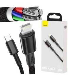 KABEL USB-C -  Lightning / iPhone Baseus Cafule CATLGD-A01 2m 20W PD Quick Charging CZARNY W OPLOCIE